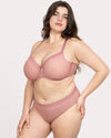 Curvy Couture Sheer Mesh Full Coverage Underwire Bra with Geometric Trim in Wisteria