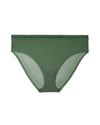 Sheer Mesh High Cut Brief Panty - Bronze Green