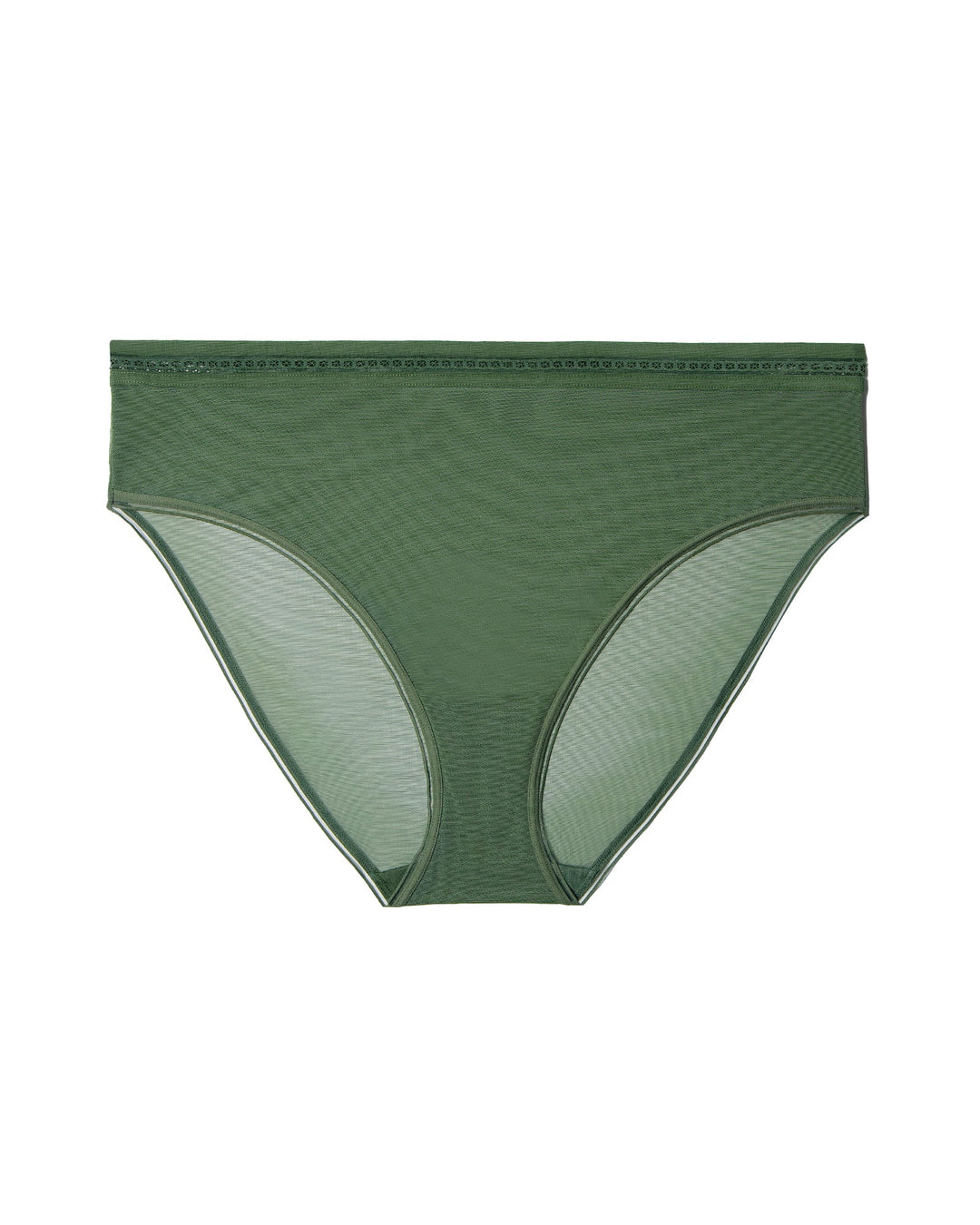 Sheer Mesh High Cut Brief Panty - Bronze Green