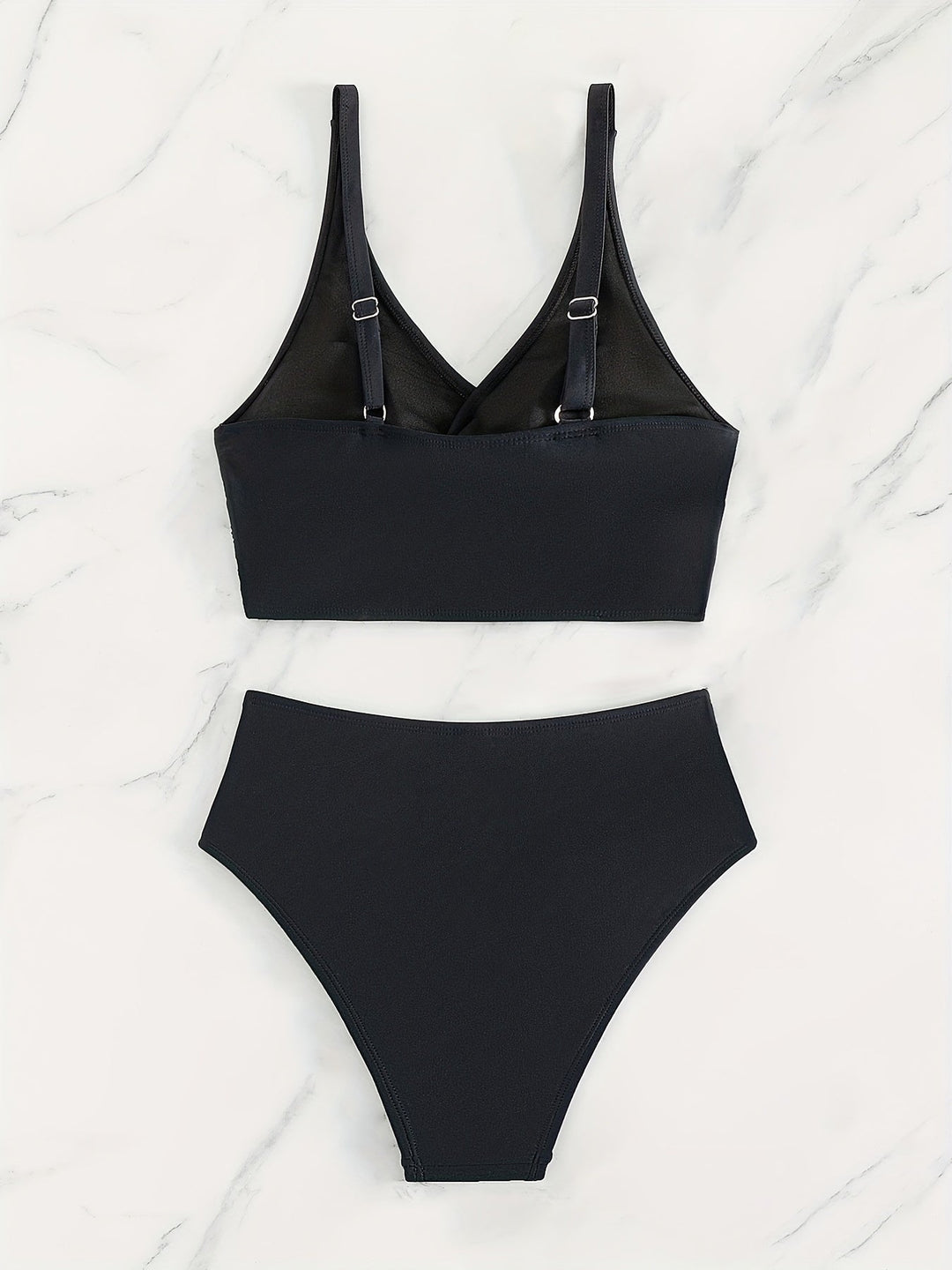 Twist Front High-Waist Tummy Control Bikini Set