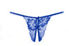 Madelyn Open-Cup Lace Babydoll and Panty in Blue, front view