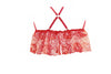 Madelyn Open-Cup Lace Babydoll and Panty in Red, back view