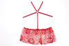 Madelyn Open-Cup Lace Babydoll and Panty in Red, front view