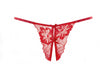 Madelyn Open-Cup Lace Babydoll and Panty in Red, front view
