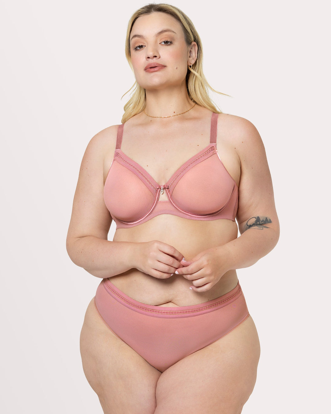 Sheer Mesh High Cut Brief Panty - Wisteria