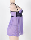 Plus Size Underwire Babydoll Lingerie Set in teal - Love It Curvy