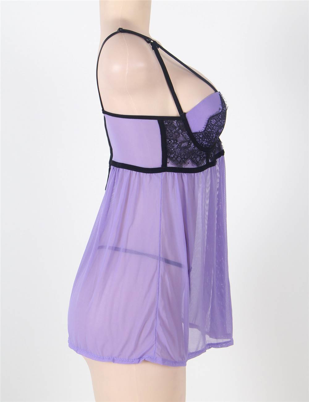 Plus Size Underwire Babydoll Lingerie Set in teal - Love It Curvy