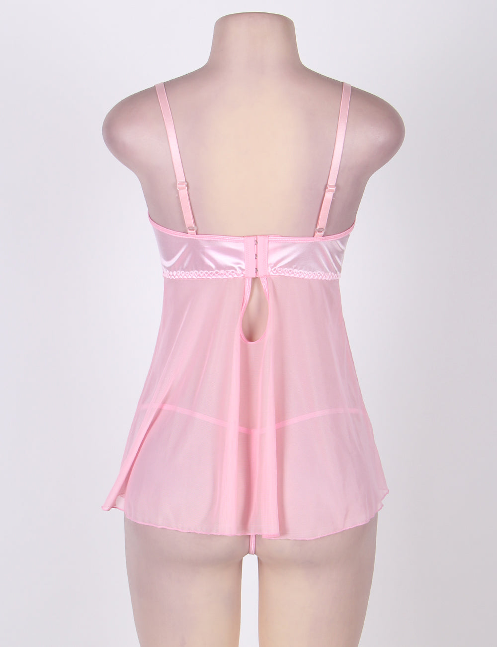 Plus Size Pink Lace Lingerie Dress - Love It Curvy