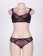 Love It Curvy: Plus Size Naughty Purple Cute Boudoir Bra Set With Underwire in purple - Love It Curvy