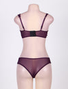 Plus Size Naughty Purple Cute Boudoir Bra Set With Underwire in purple - Love It Curvy
