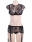 Plus Size Black Lace Halter Bra Set With Underwire - Love It Curvy