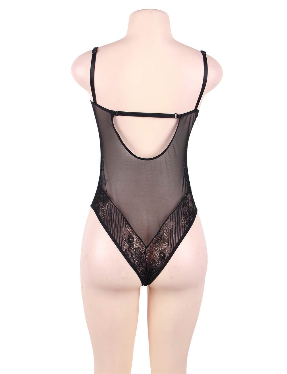 Plus Size Underwired Sheer Lace Bodysuit - Love It Curvy