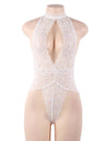 Plus Size Exquisite Lace Open Cup Teddy | Love it Curvy on model