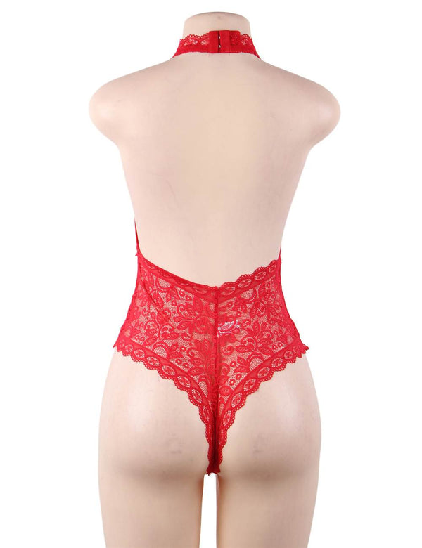Plus Size Exquisite Lace Open Cup Teddy | Love it Curvy on model
