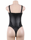 Plus Size Faux Leather Cutout Teddy - Love It Curvy