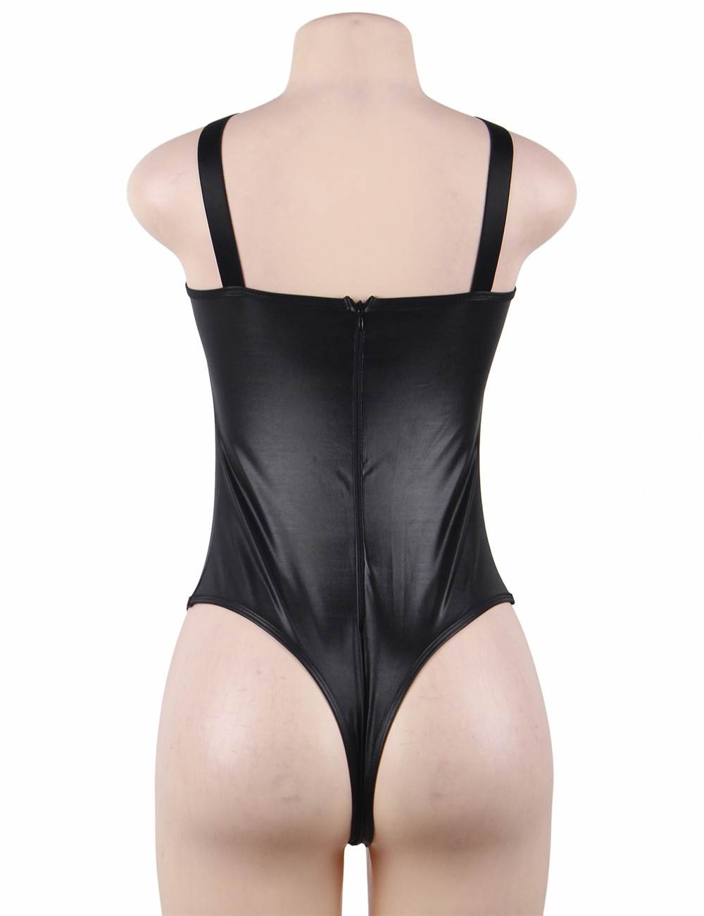Plus Size Faux Leather Cutout Teddy - Love It Curvy