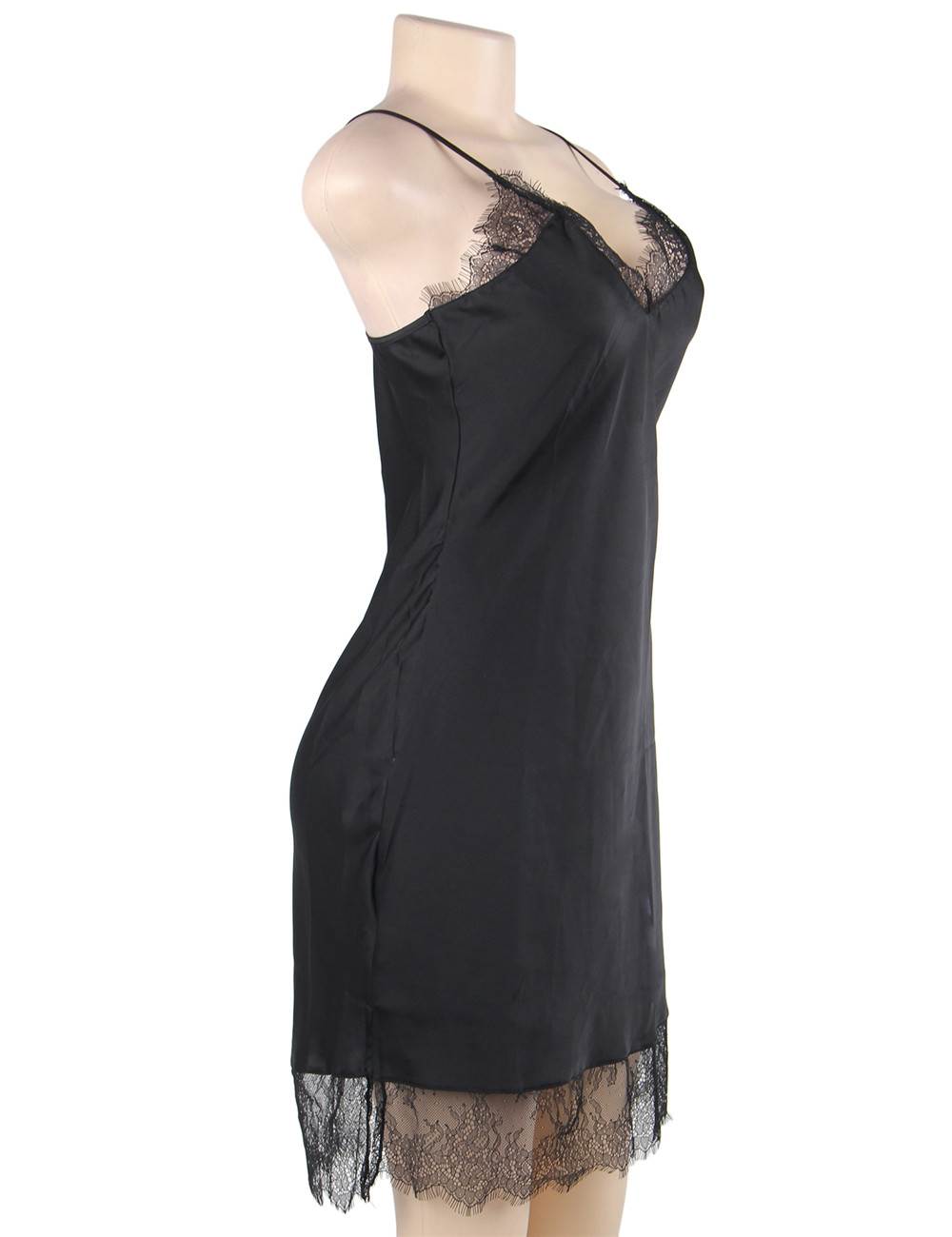 Plus Size Sexy Fashion Silk Satin Lace Women Pajama 2 - Love It Curvy