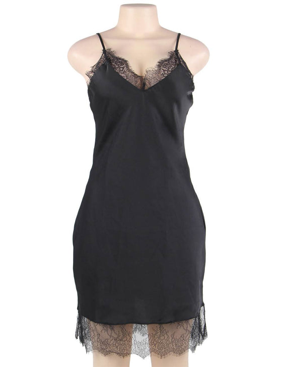 Plus Size Fashion Silk Satin Lace Pajama | Love It Curvy
