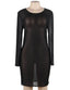 Plus Size Black Sexy Fashion Perspective Gauze Long Sleeve Women Dress | Love it Curvy on model