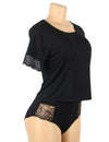 Stretchy Modal Casual Sleepwear Two Piece Set in navy - Love It Curvy