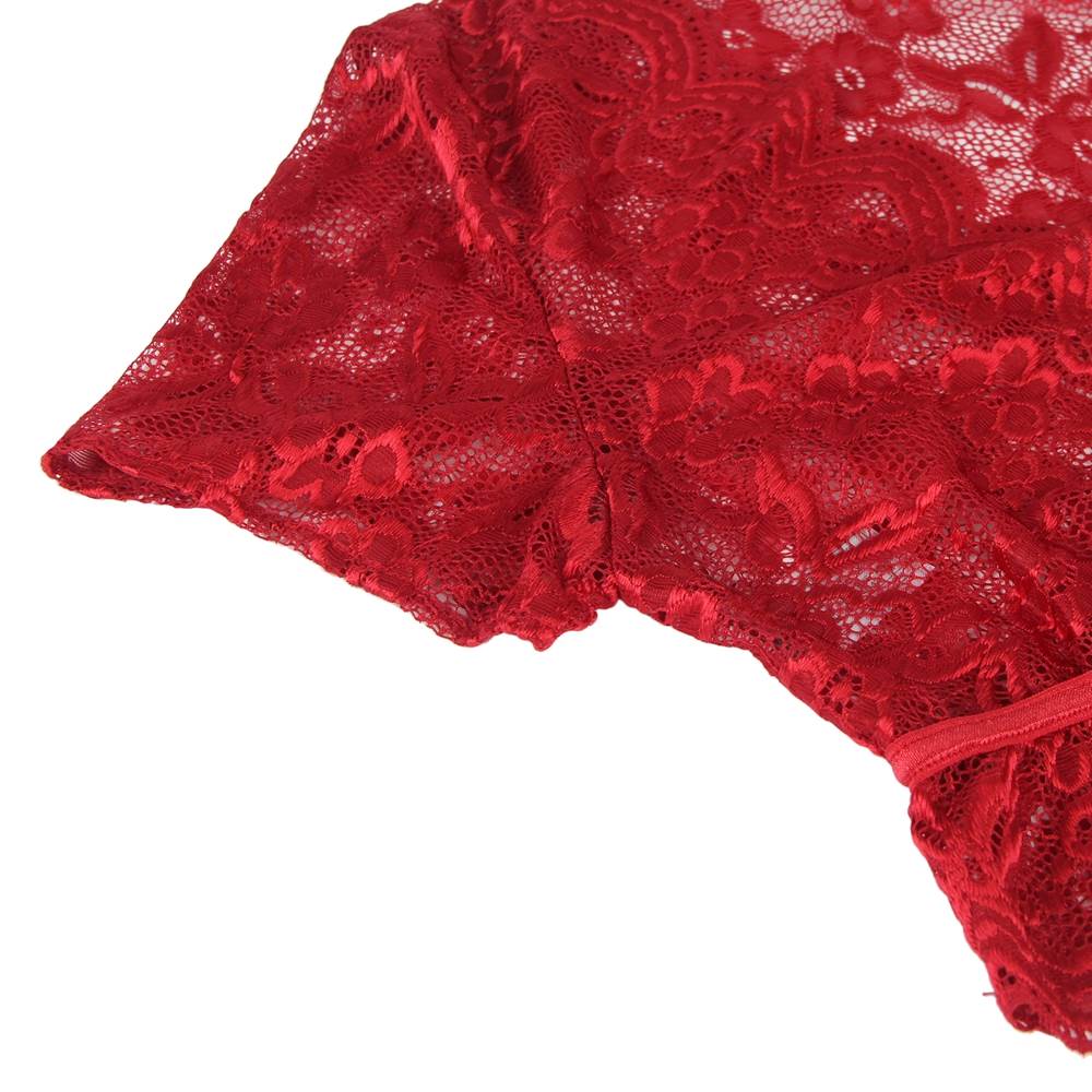 Plus size floral lace bra and high-waist panty set, image 9