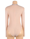 Plus Size Long Sleeve Mesh Rhinestone Sexy Women Transparent Teddy - Love It Curvy