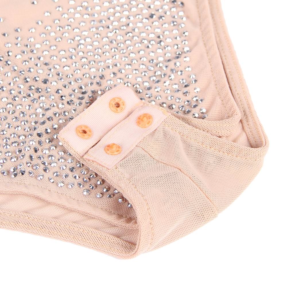 Plus Size Long Sleeve Mesh Rhinestone Sexy Women Transparent Teddy - Love It Curvy