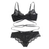 Plus Size Black Delicate Flowers Lace Teddy With Underwire - Love It Curvy