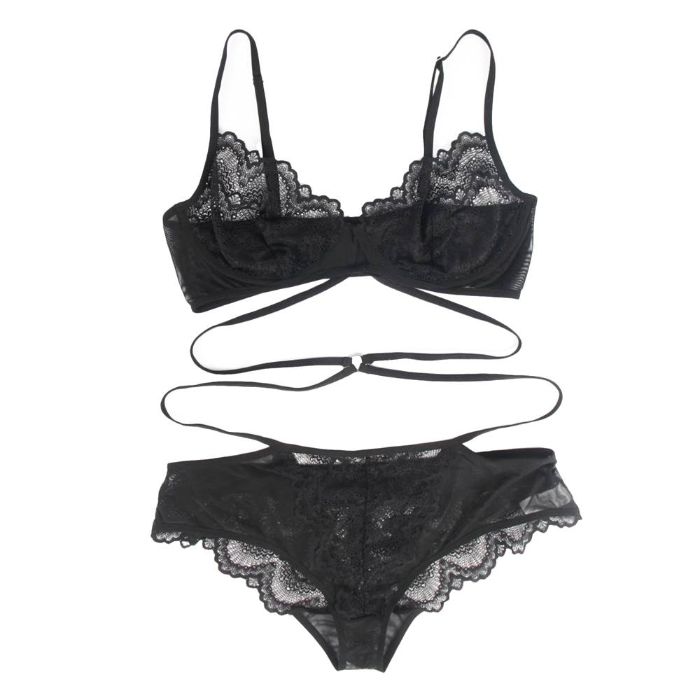 Plus Size Black Delicate Flowers Lace Teddy With Underwire - Love It Curvy