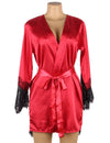 Elegant Sleepwear Robe Lingerie Sets For Women in black - Love It Curvy