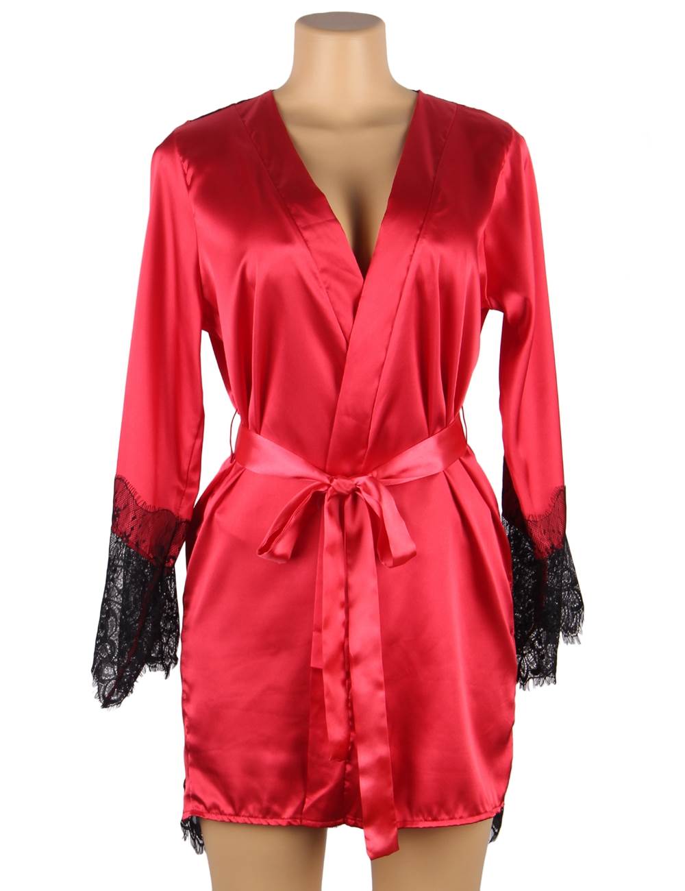 Elegant Sleepwear Robe Lingerie Sets For Women in black - Love It Curvy