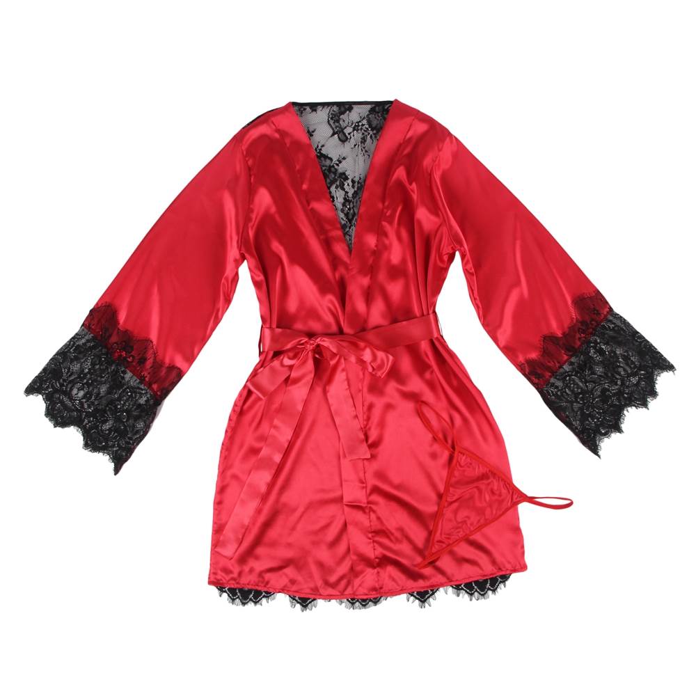 Elegant Sleepwear Robe Lingerie Sets For Women in blue - Love It Curvy