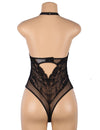 Plus Size Sexy Floral Lace Stitching Backless Zipper Teddy - Love It Curvy