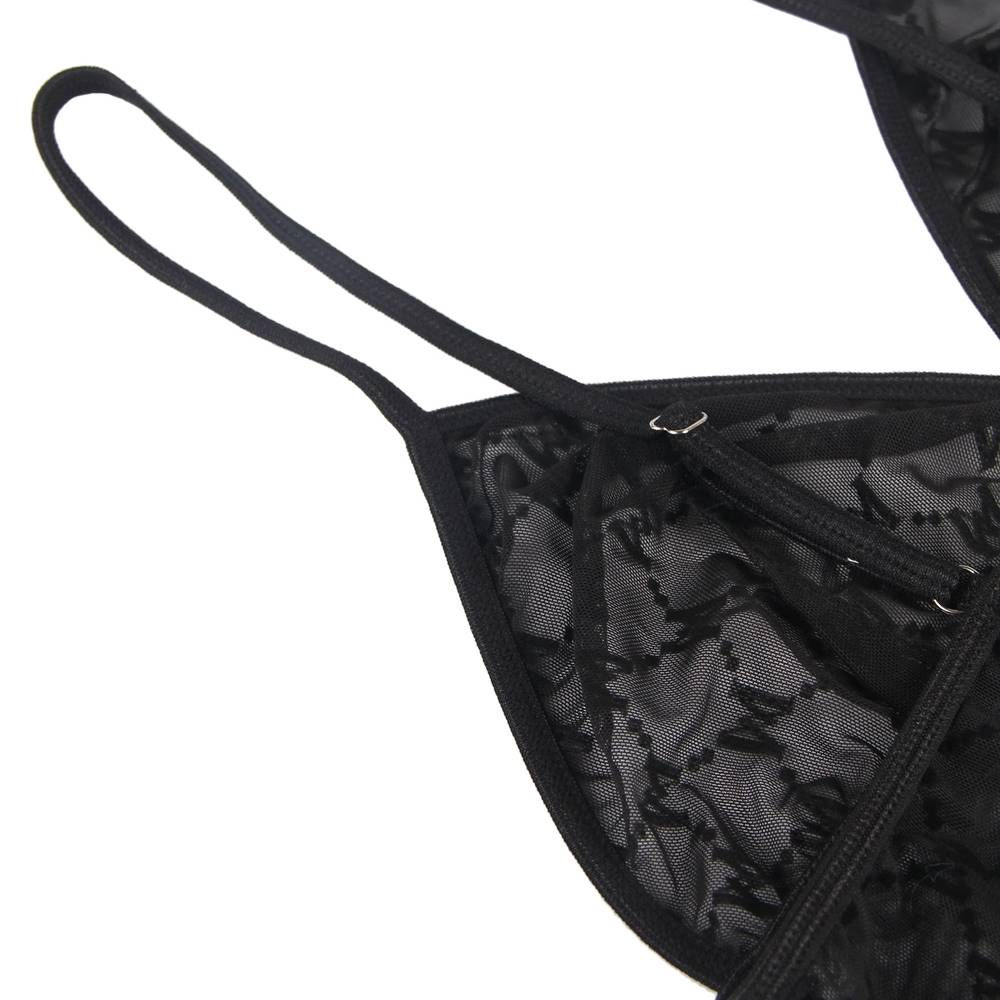Plus Size Mesh Velvet Deep-V Teddy Bodysuit - Love It Curvy