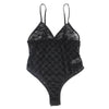 Plus Size Mesh Velvet Deep-V Teddy Bodysuit - Love It Curvy