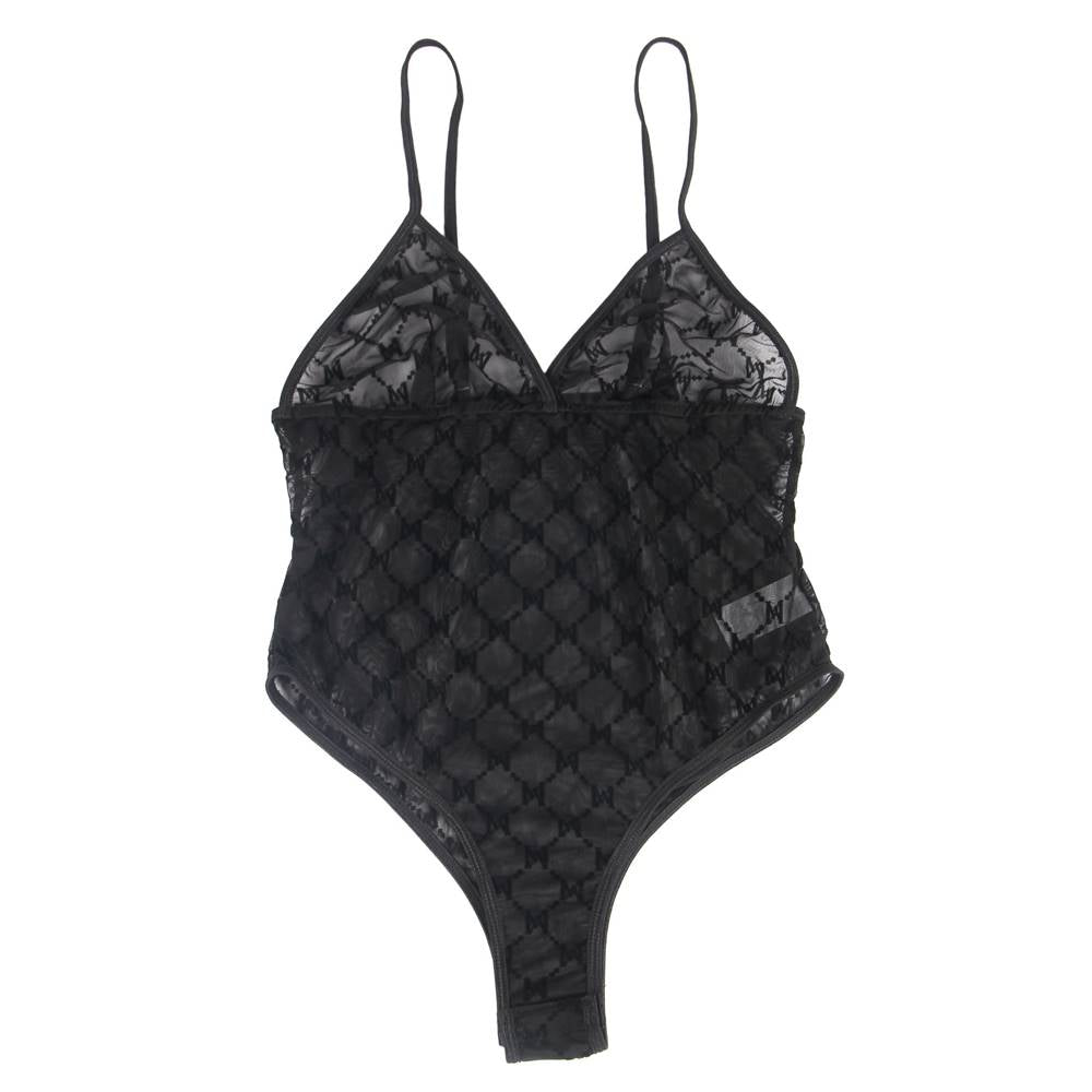 Plus Size Mesh Velvet Deep-V Teddy Bodysuit - Love It Curvy