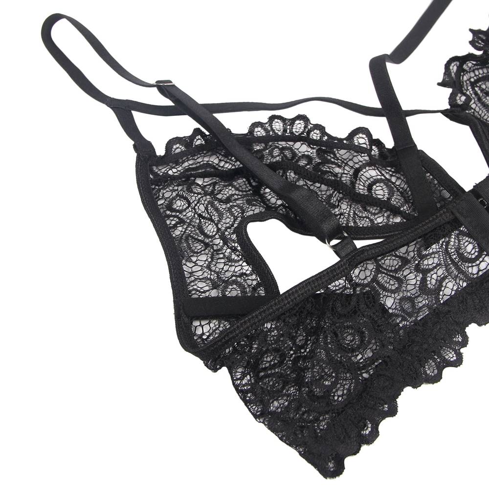 Charm Sexy Lace Underwire Lingerie Set Sheer Bra And Panty Comfort Underwear - Love It Curvy