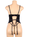 Deep V Garter Lace Velvet Stitching Teddy - Love It Curvy