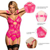 Plus Size Lace Mesh Garter Lingerie Set