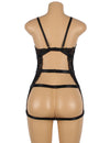 Plus Size Leather Lace Nightwear Sexy Sheer Dress For Women Backless - Love It Curvy