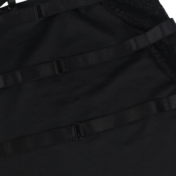 Plus Size Leather Lace Nightwear Sexy Sheer Dress For Women Backless - Love It Curvy