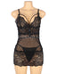 Plus size lace babydoll with adjustable shoulder straps in red, image 2