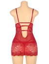 Plus size lace babydoll with adjustable shoulder straps in black, image 4