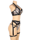 Leopard Print Garter Belt Bra Set With Detachable Leg Ring - Love It Curvy