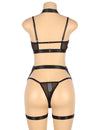 Leopard Print Garter Belt Bra Set With Detachable Leg Ring - Love It Curvy