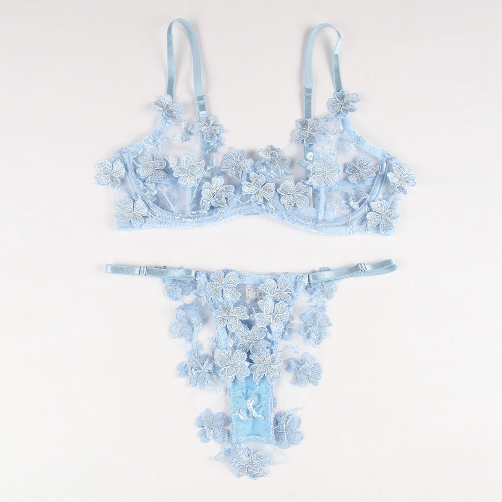 Sexy Lingerie Set For Women Plus Size Sheer Lace Bra Set - Love It Curvy