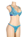 Sexy Floral Two Tone Lace Bra And Panty Set - Love It Curvy