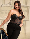 One Piece Metal Strap See Through Underwire Bodysuit - Love it Curvy