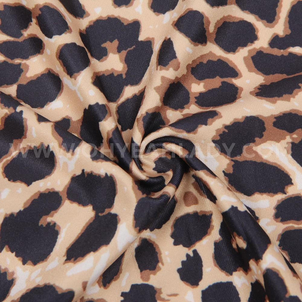 Leopard Print Sexy Babydoll Spliced Lace Sleepwear Silk Nightgown - Love It Curvy