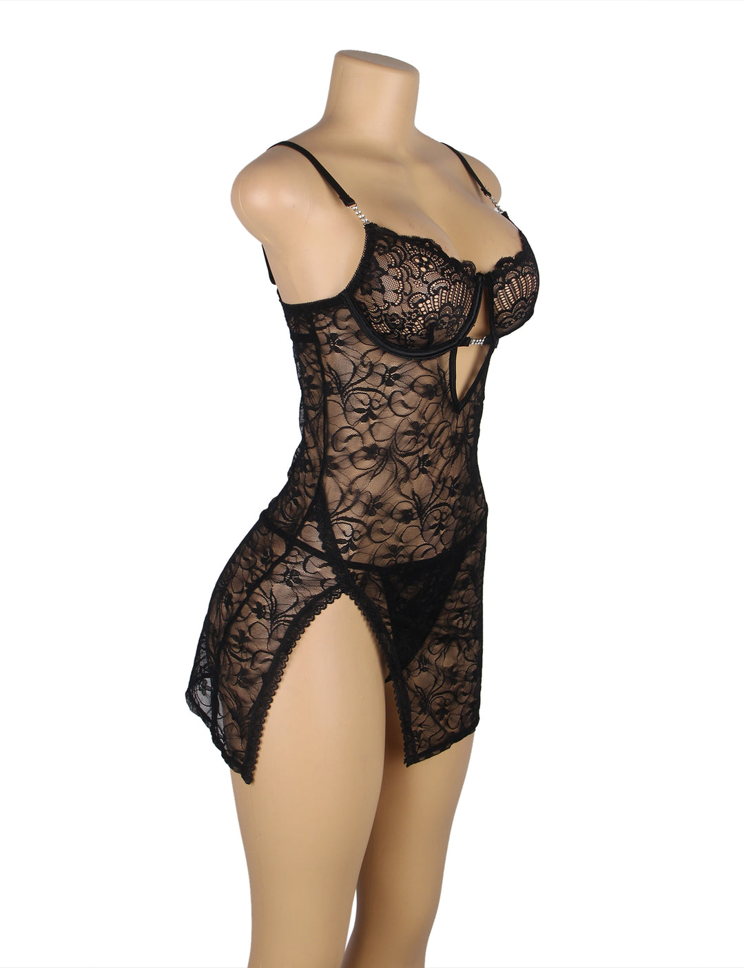 Lace With Underwire Adjustable Straps Babydoll - Love It Curvy